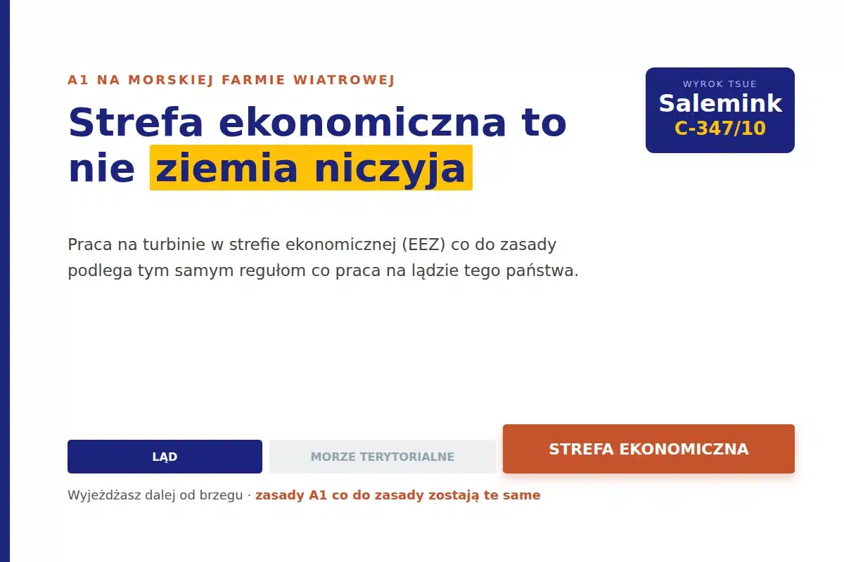 A1 na farmie wiatrowej - w strefie ekonomicznej zasady co do zasady te same co na lądzie